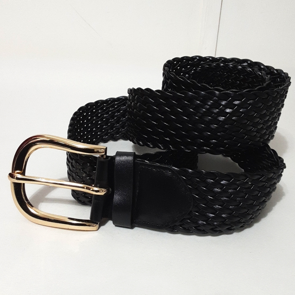 LP Linea Pelle Blended Black Weave Women's XL Belt